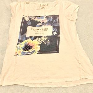 A white floral shirt